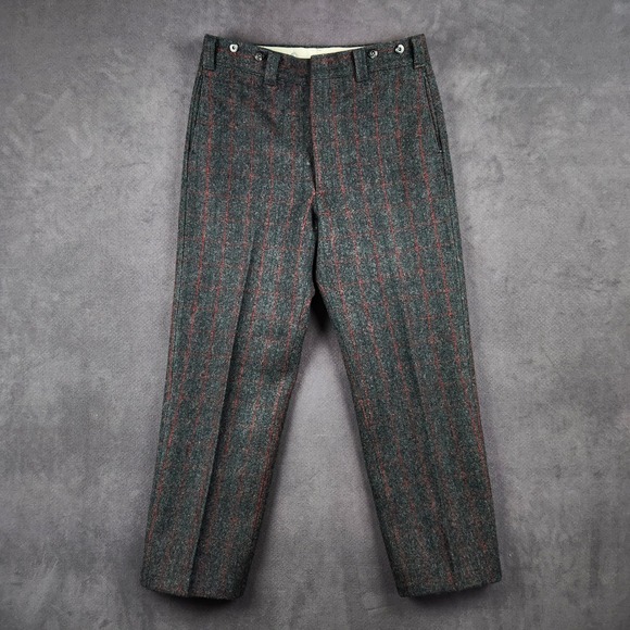 Woolrich Other - Vintage Woolrich Hunting Pants Mens 36 Gray Red Plaid Malone Heavy Wool USA Made